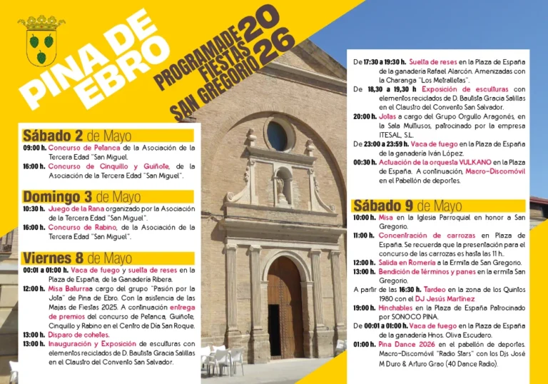 Programa de Fiestas de San Gregorio 2026