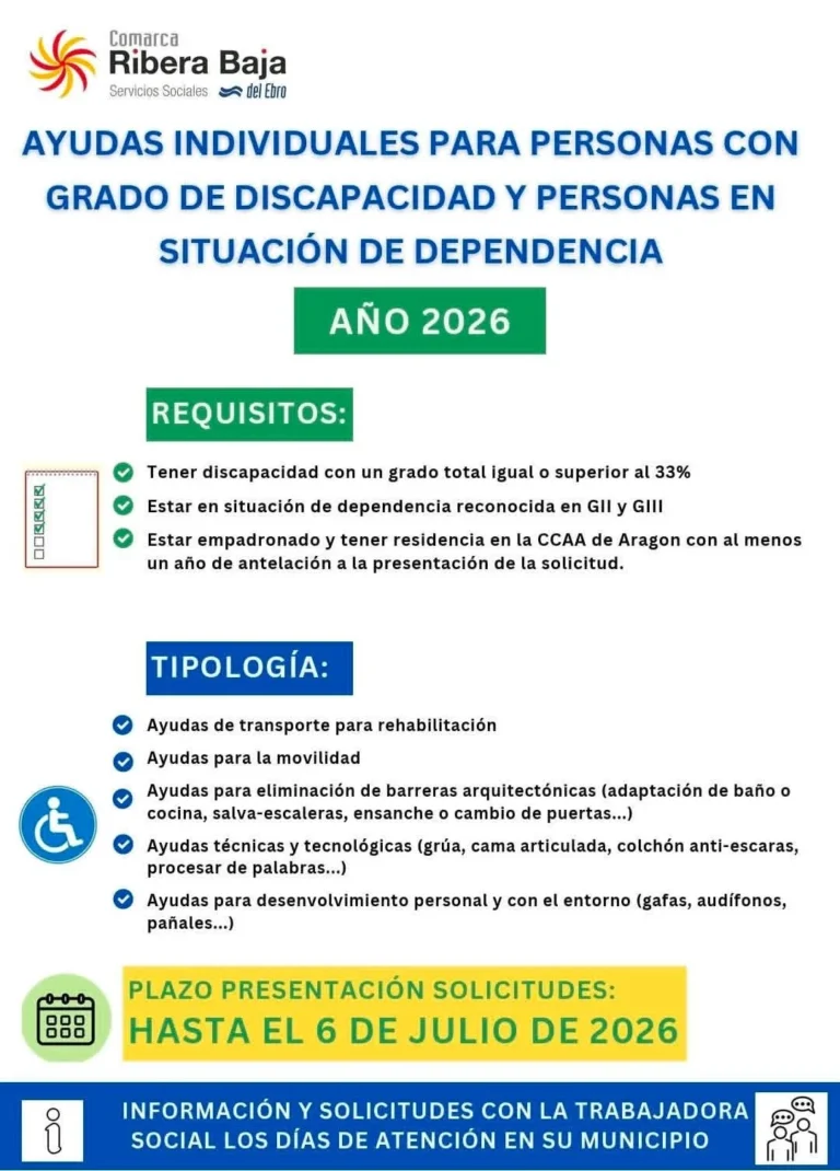 Ayudas individuales Comarca Ribera Baja del Ebro